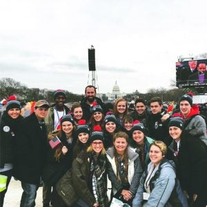 Students from Troup High School took an eight-day trip to Boston, New York City and Washington, D.C. last week, capping it off by witnessing the presidential inauguration. Submitted photo